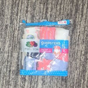 Brand New Fruit of the Loom Lot of 9 Multicolor Women's Hipster Underwear Size 4